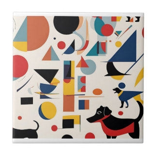 Azulejo Kandinsky art & Dog lover /