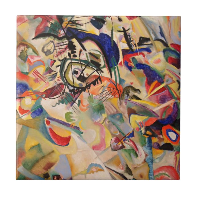 Azulejo Kandinsky Arte de pintura abstracta moderna (Frente)