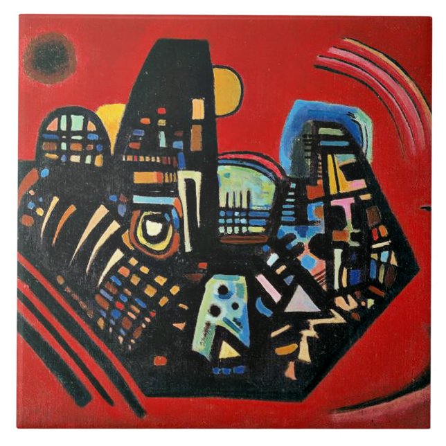 Azulejo Kandinsky - Black-Red, pintura famosa (Frente)