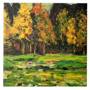 Azulejo Kandinsky - Borde del bosque, pintura colorida,