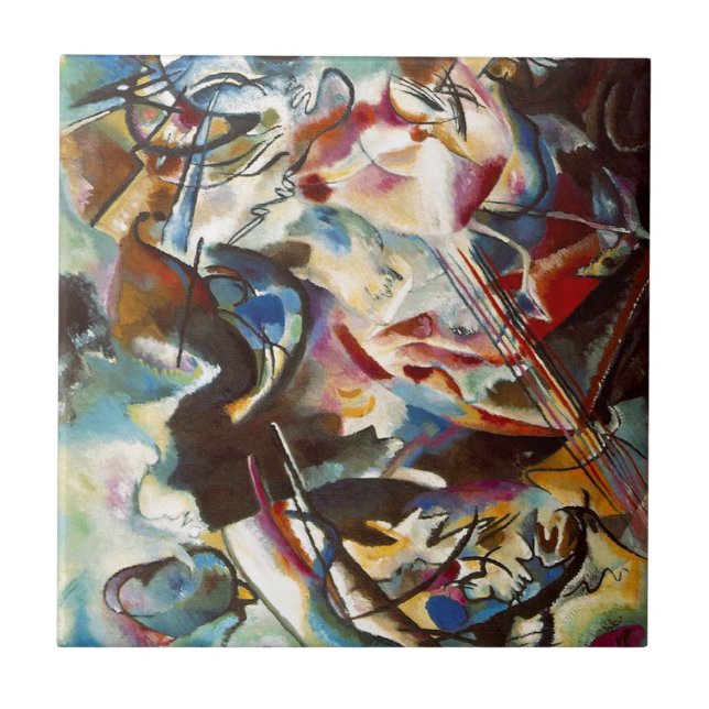Azulejo Kandinsky Composición VI Pintura abstracta (Frente)