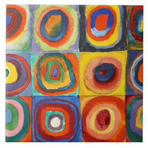 Azulejo Kandinsky - Cuadrados con Círculos Concéntricos