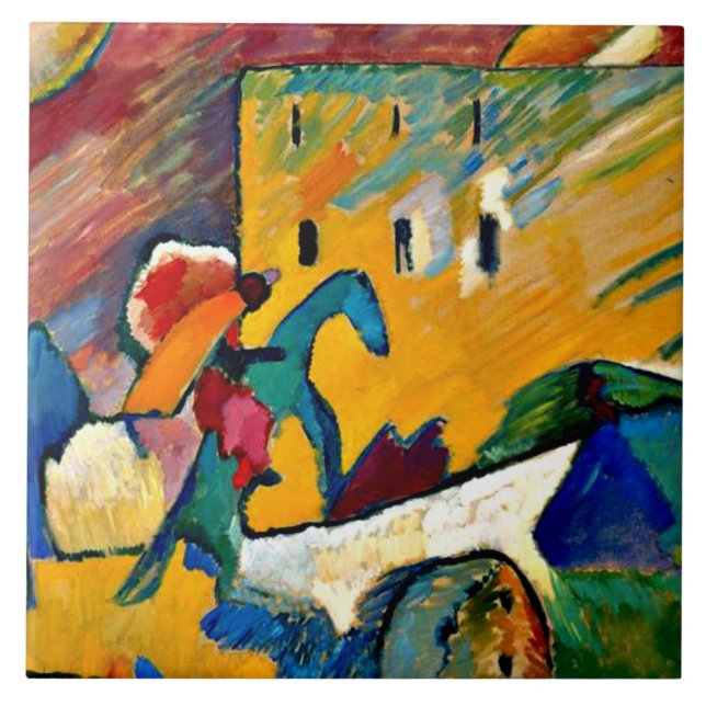 Azulejo Kandinsky: Improvization 3, landscape painting (Frente)
