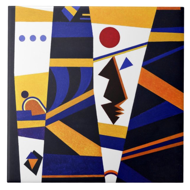 Azulejo Kandinsky - Obra de arte colorida y unificante (Frente)