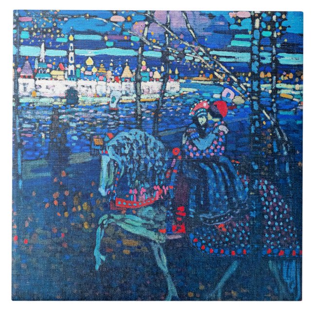Azulejo Kandinsky - Pareja a Caballo (Frente)