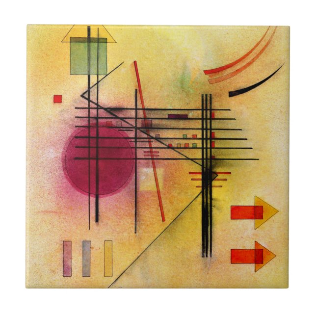 Azulejo Kandinsky - Pintura abstracta vibrante y popular (Frente)