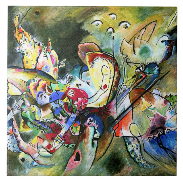 Azulejo Kandinsky - Pinturas turbulentas y coloridas, (Frente)