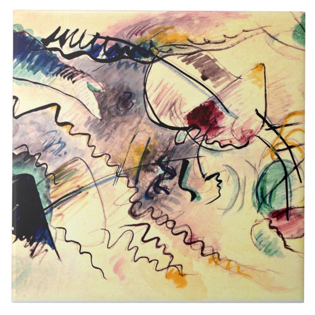 Azulejo Kandinsky - Sin título, obra de arte de 1913 (Frente)