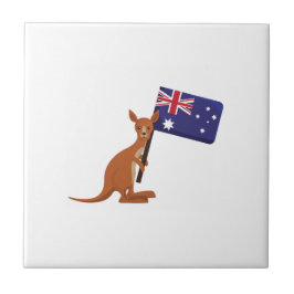 Azulejo kangaroo australia flag