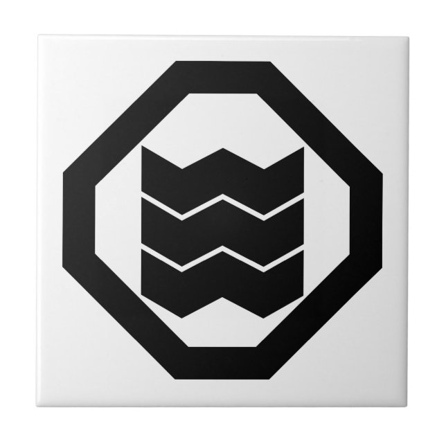 Azulejo Kanji con forma de contracción para tres en Oshiki (Frente)