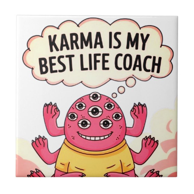 Azulejo Karma es mi mejor entrenador de vida (Frente)