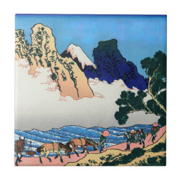 Azulejo Katsushika Hokusai - Atrás de Fuji, río Minobu