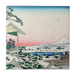 Azulejo Katsushika Hokusai - Casa de té en Koishikawa