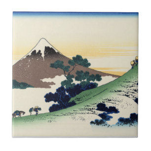 Azulejo Katsushika Hokusai. El paso inume en la provincia