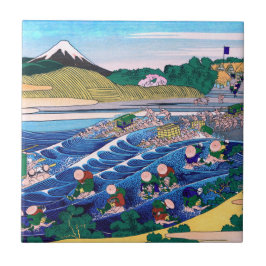 Azulejo Katsushika Hokusai - Fuji de Kanaya en Tokaido