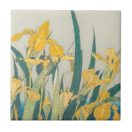 Azulejo Katsushika Hokusai - Grasshopper e Iris