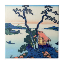 Azulejo Katsushika Hokusai - Lago Suwa en la provincia de