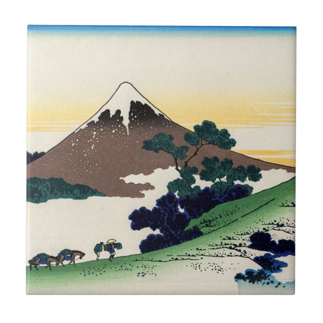 Azulejo Katsushika Hokusai - Paso de los inumes, provincia (Frente)