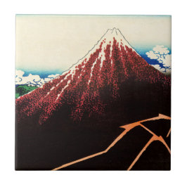 Azulejo Katsushika Hokusai - Rayos debajo de la cumbre