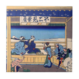 Azulejo Katsushika Hokusai - Yoshida en Tokaido