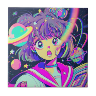 Azulejo Kawaii Anime Chica Cerámica Tile