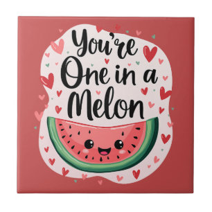 Azulejo Kawaii "Eres Uno en un Melón" Adorable Juego de Pa