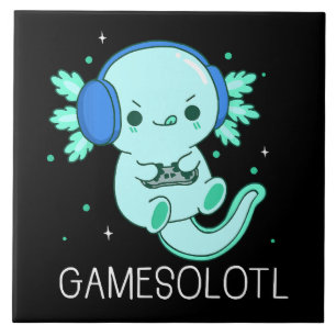 Azulejo Kawaii Gamesolotl Axolotl Gamer
