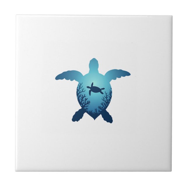 Azulejo Keep The Sea Plastic Free Save The Sea Turtles T-S (Frente)