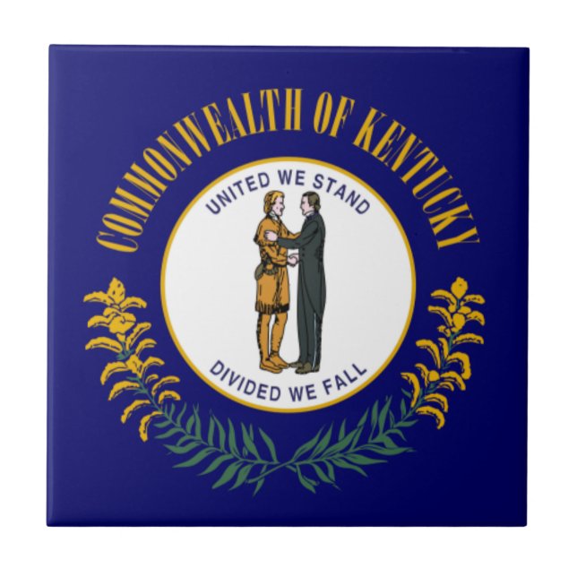 Azulejo Kentucky: Bandera del estado de la Commonwealth de (Frente)