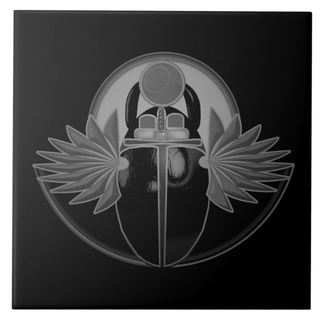 Azulejo Kherpi Dios del Sol Naciente, escarabajo escarabaj (Frente)