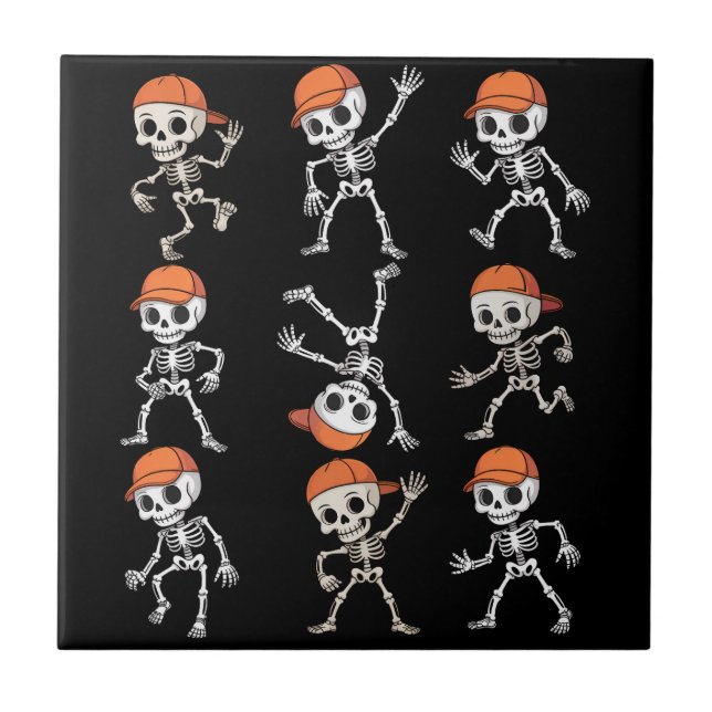 Azulejo Kids Dancing Skeleton Halloween (Frente)