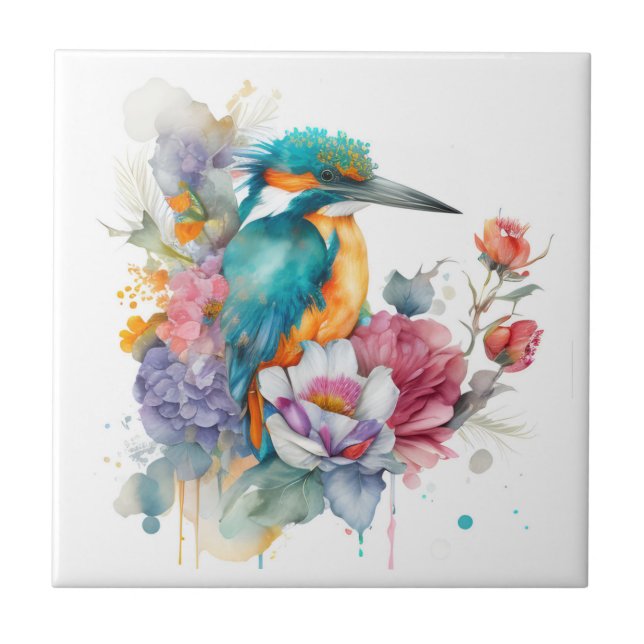 Azulejo Kingfisher Bird Tile (Frente)