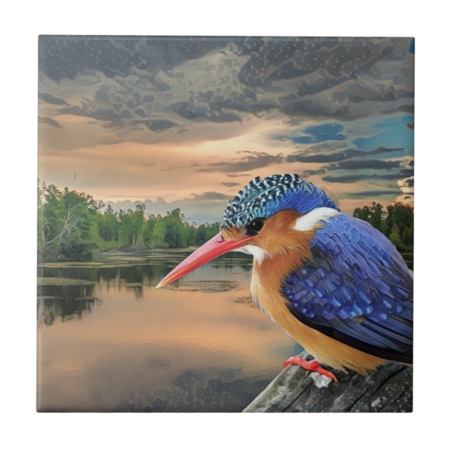 Azulejo Kingfisher En Sunset (Frente)