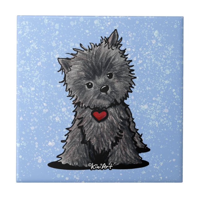Azulejo KiniArt Curious Affenpinscher Tile (Frente)