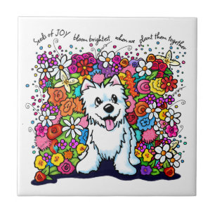 Azulejo KiniArt Westie Jardín Alegre