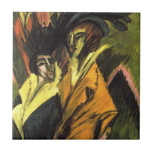 Azulejo Kirchner: Dos mujeres en la calle, (Frente)