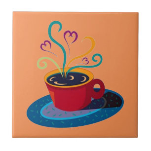 Azulejo Kitchen Tile Trivet Coffee Cup Love Tea Bar Klatch
