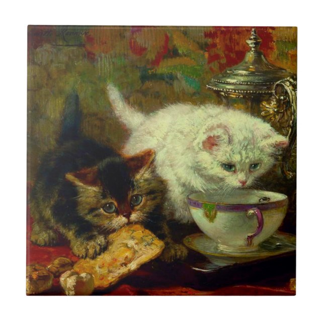 Azulejo Kittens Tea Fiesta (Frente)