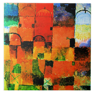 Azulejo Klee - Dominios rojo y blanco