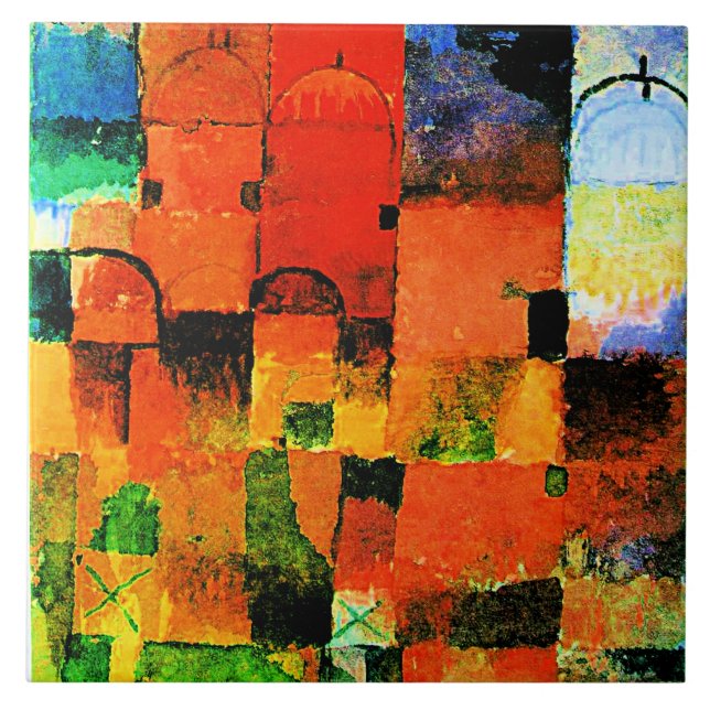 Azulejo Klee - Dominios rojo y blanco (Frente)