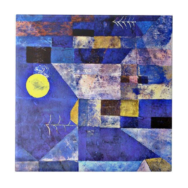 Azulejo Klee - Moonlight, pintura de Paul Klee, (Frente)