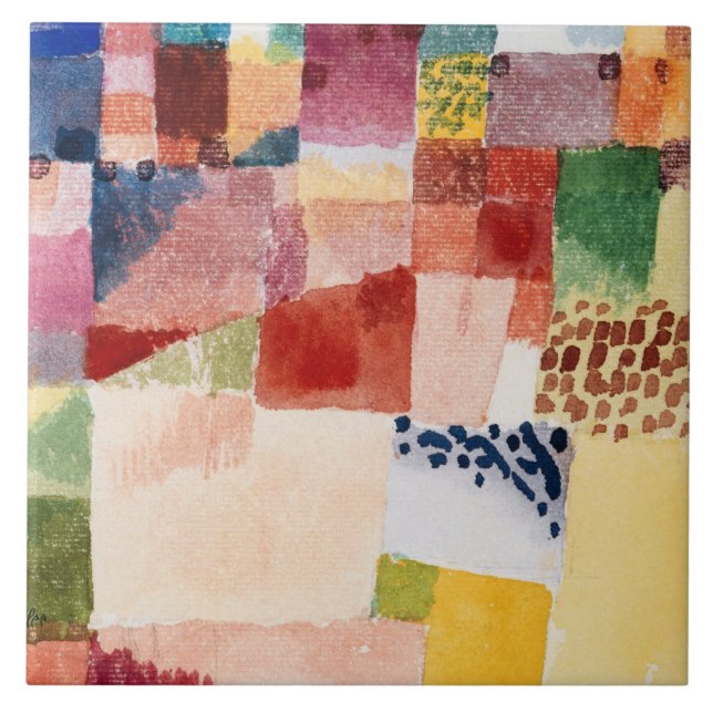 Azulejo Klee - Motif de la tela cerámica de Hammamet (Frente)