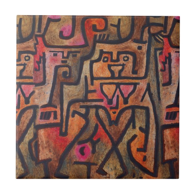 Azulejo Klee Resumen de arte moderno expresionista foresta (Frente)