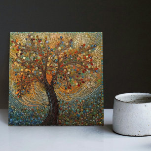 Azulejo Klimt Árbol de la Vida dorado Arte Abstracto Moder