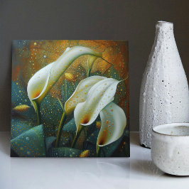 Azulejo Klimt Golden Calla Lilies Simbolismo Art Nouveau C