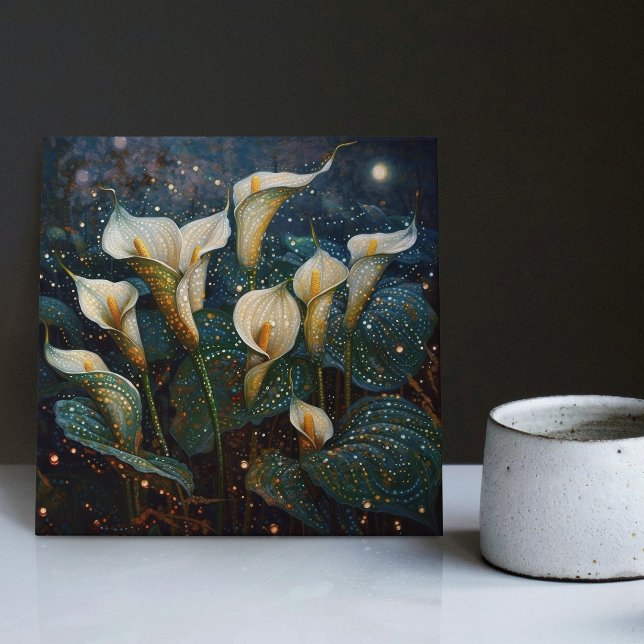 Azulejo Klimt Golden Calla Lilies Simbolismo Art Nouveau C (Subido por el creador)