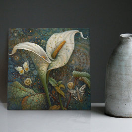 Azulejo Klimt Golden Calla Lily Mariposa Art Nouveau