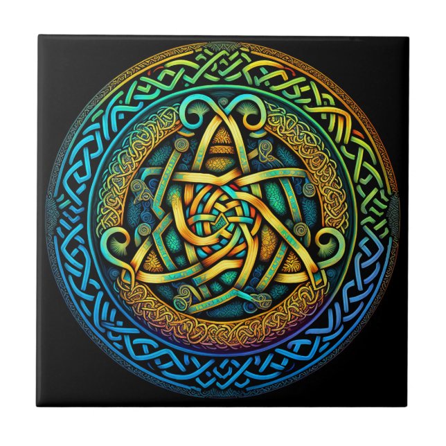 Azulejo Knot Celtic Colorful Knotwork (Frente)