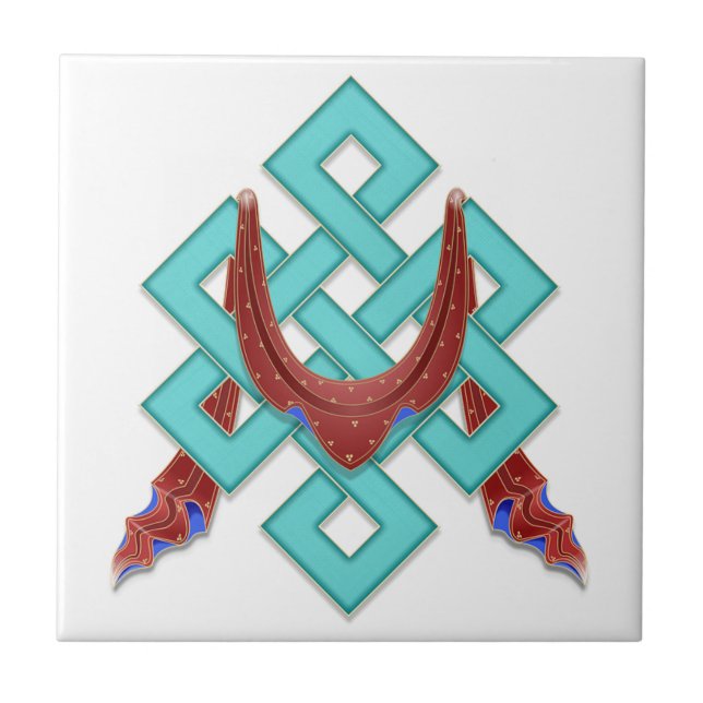 Azulejo Knot eterno budista (Frente)