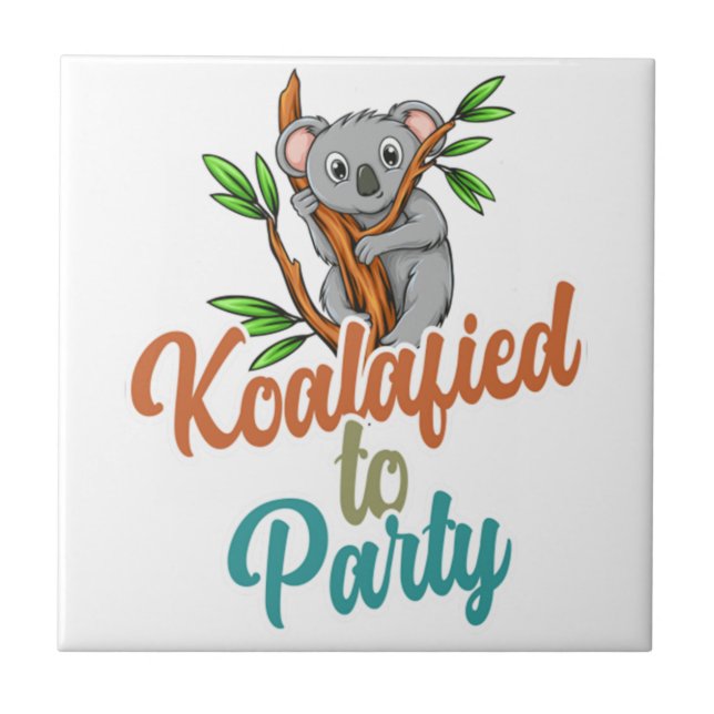 Azulejo Koalafied to Party Qualified Pun Cute and Funny Ko (Frente)